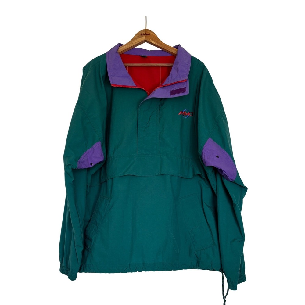 Vintage Gear For Sports‎ Anorak Windbreaker Teal Purple Colorblock L 80's 90's